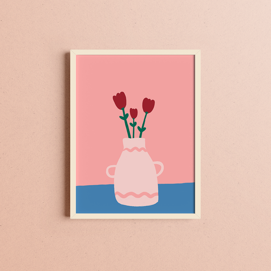 Afiche Florero Rosas