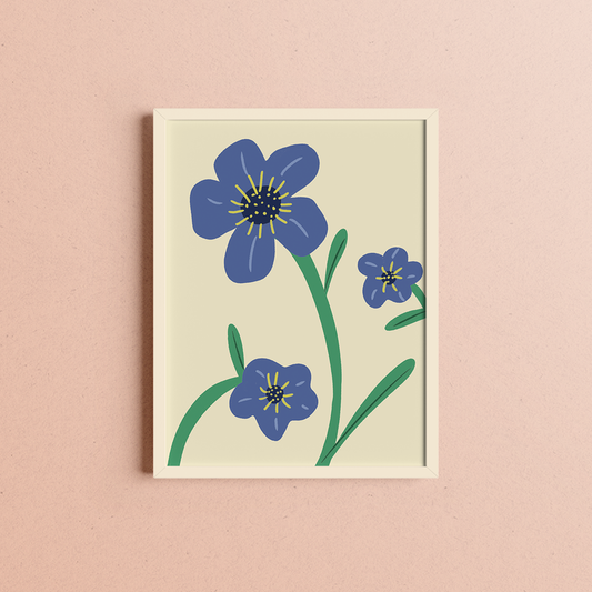 Afiche Flores Azules