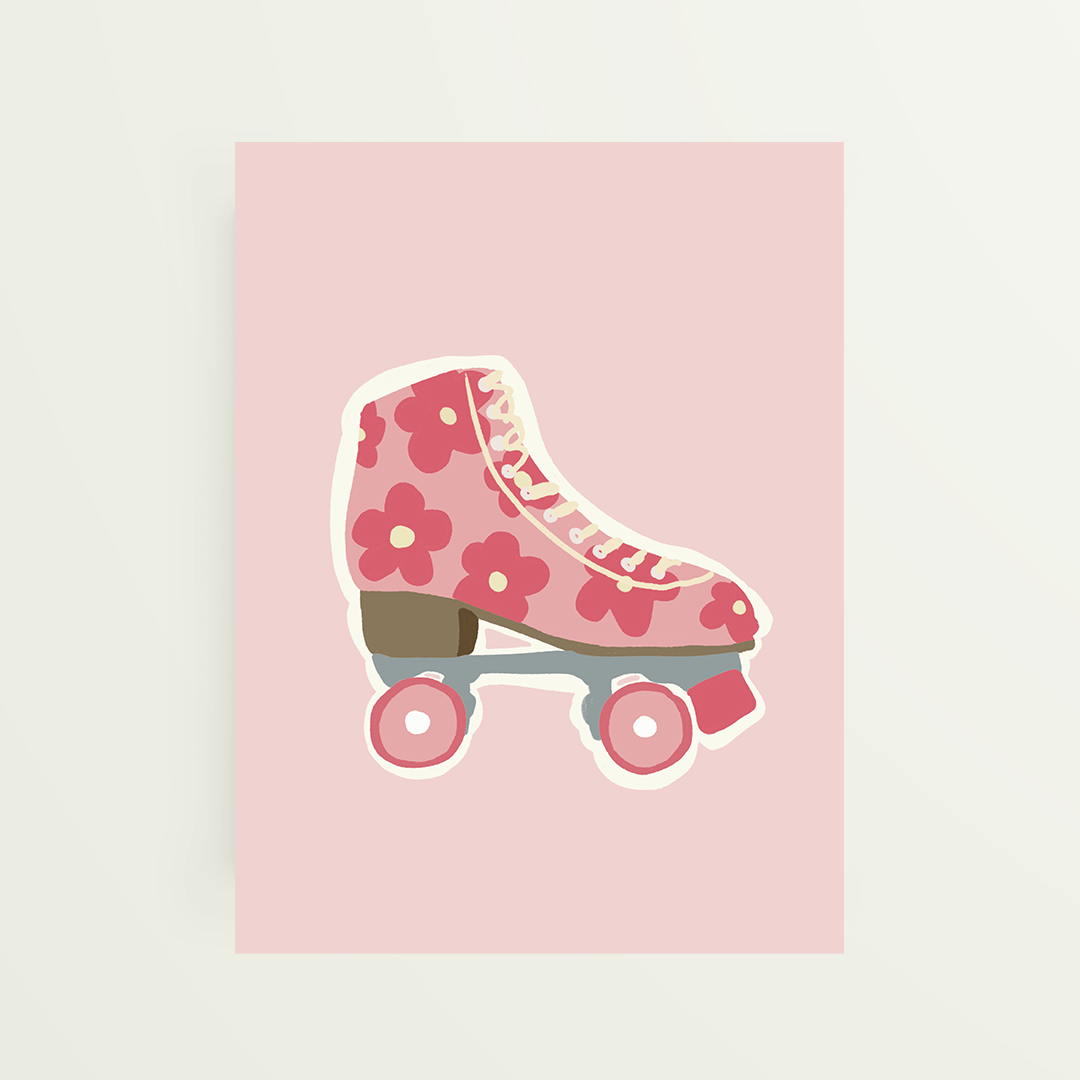 Afiche Patines con Flores