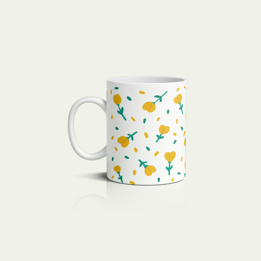 Mug para Café Flores Amarillas