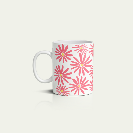 Mug para Café Flores Rosas