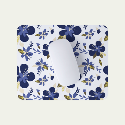 Mouse Pad Patrón Floral Azul