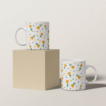 Mug para Café Flores Amarillas