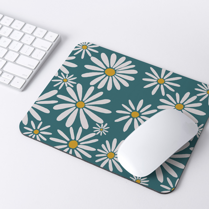 Mouse Pad Flores Blancas